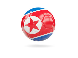 Obraz premium Football with flag of korea north
