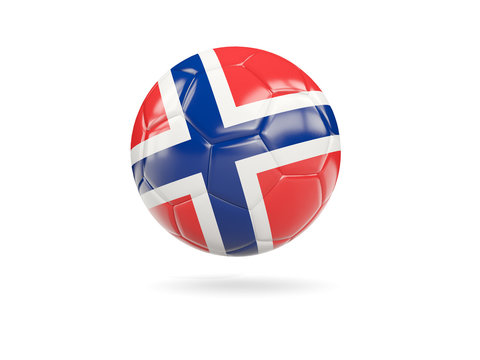Football with flag of norway