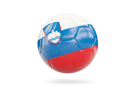 Football with flag of slovenia