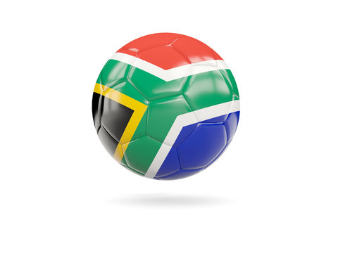 Football with flag of south africa