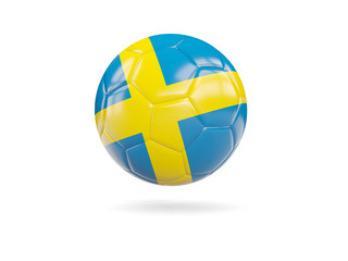 Fototapeta premium Football with flag of sweden