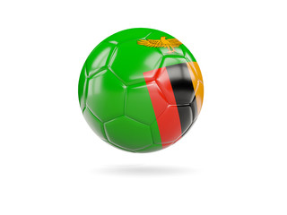 Fototapeta premium Football with flag of zambia