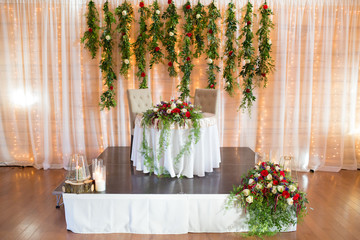 Sweetheart Table for Bride and Groom