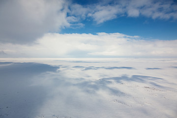 Winter tundra from above