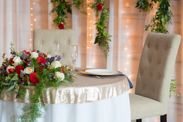 Sweetheart Table for Bride and Groom