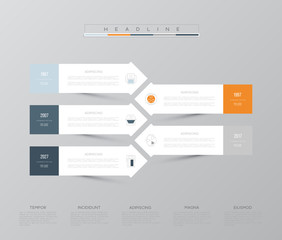 Fototapeta premium Timeline infographic data visualization. Vector illustration.