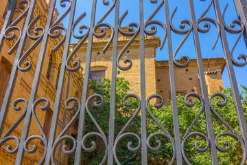 Wrought iron gate with beautiful shapes and ornaments