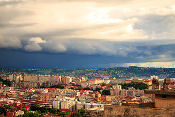 Fototapeta na wymiar storm over the city of Trieste