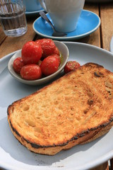 Breakfast in Melbourne - Toast and Cherry Tomatoes