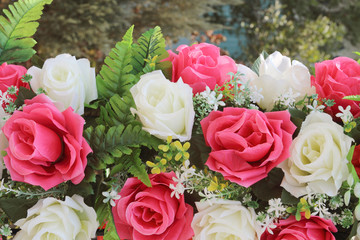 Flower of the fabric in decoration background.