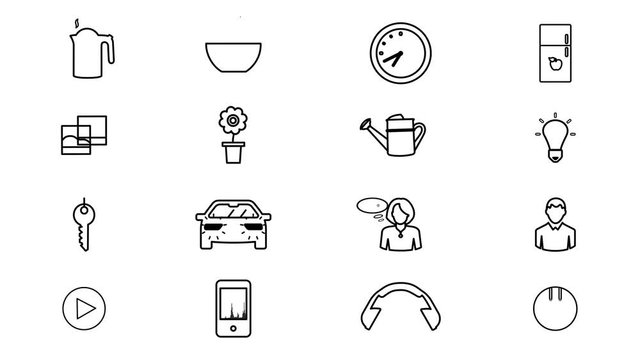Internet Of Things and Smart Home Icons. 4K