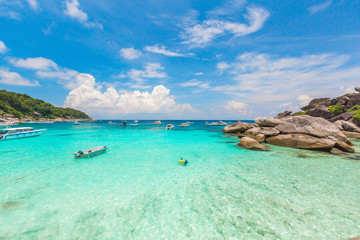Fototapeta na wymiar Beautiful natural place of Similan Island N8. and tourist attraction in the holiday or summer.