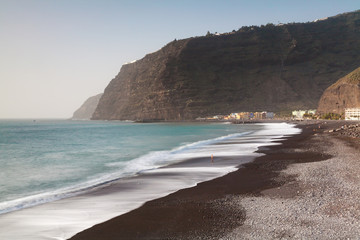 View of the beach of Tazacorte - long exposure