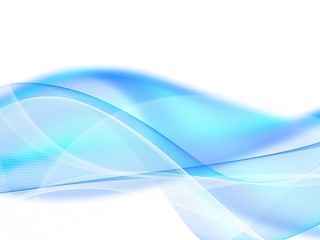 Abstract Light blue wave on white background 