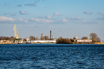Fototapeta premium dramatic sunrise over the calm river