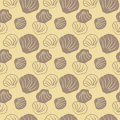 seamless pattern with shell, hand drawing