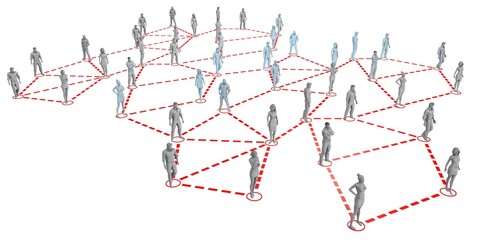 Obraz premium Human Figures Connected