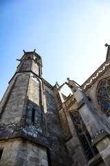 Vue d'une parti de la Basilique Saint Nazaire de la cité de Carcassonne, Languedoc-Roussillon, Aude, Occitanie, France