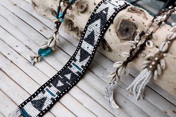 boho accessories on white background © zolotareva_elina