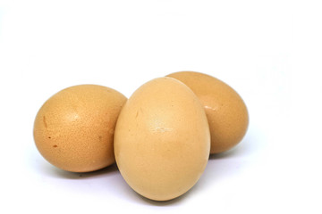 fresh eggs isolated on white background cutout