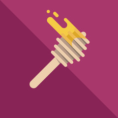 Honey vector illustration banner, honeycomb image, flat icon illustration with sweet tasty honey. Natural eco bio product made with bees for bio business.
