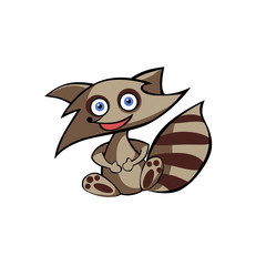 cute little raccoon with a big tail