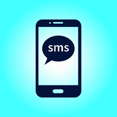 Smartphone email or sms icon. Mobile mail sign symbol.