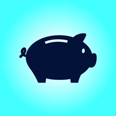 Piggy bank icon. Pictograph of moneybox. Flat design.