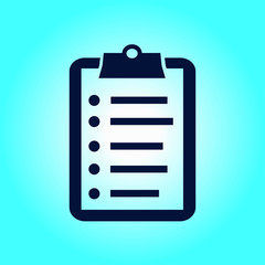 Obraz premium Check list vector icon. Shopping list token. Flat design style.