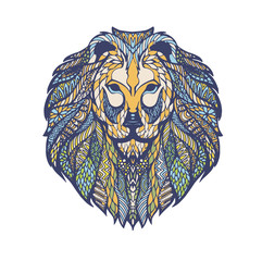 vector graphic illustration of a lion's head