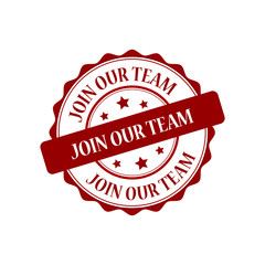 Obraz premium Join our team red stamp illustration