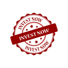 Obraz premium Invest now red stamp illustration