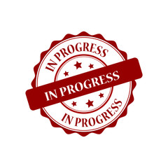 Obraz premium In progress red stamp illustration