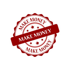 Obraz premium Make money red stamp illustration