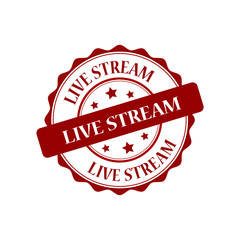 Live stream red stamp illustration
