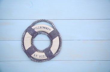 Grußkarte - Rettungsring - Willkommen an Bord