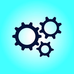 Icon of gears. Flat style.