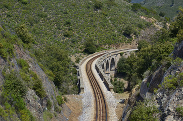 Railway viaduct in Corsica, France