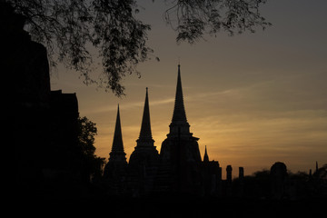 Historic temple at Ayuttaya in Thailand. 