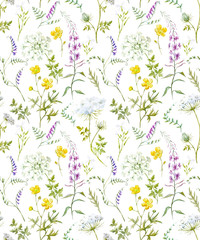 Fototapeta na wymiar Watercolor floral pattern