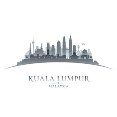Naklejka premium Kuala Lumpur Malaysia city skyline silhouette white background