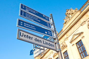 Wegweiser Sehenswürdigkeiten Unter den Linden Berlin