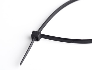 Cable tie isolated on white background
