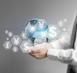 lobe ,earth in human hand, Earth image provided by Nasa