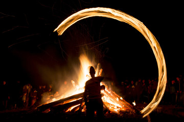 Fire ritual Sirni Zagovezni before Easter
