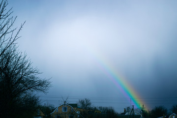 Spring rainbow over the village.