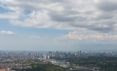 Top view of the city of Metro Manila