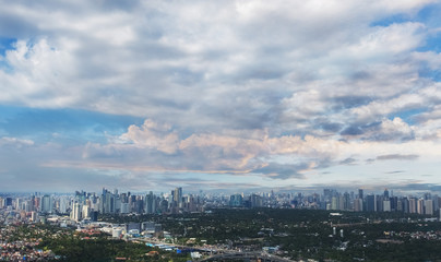 Top view of the city of Metro Manila