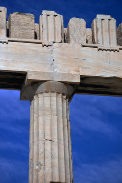 vy fr&aring;n, akropolis, grekland, aten, pelare, antik