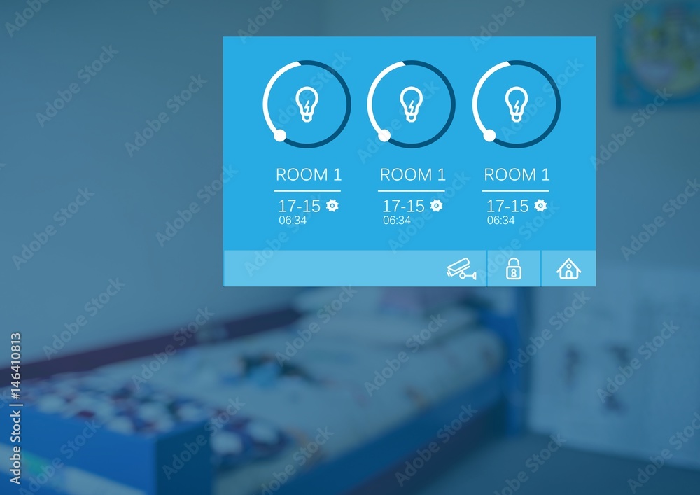Aufkleber home automation system lights app interface